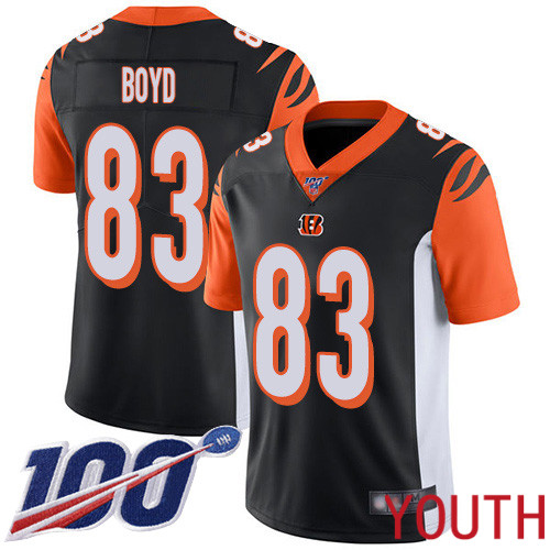 Cincinnati Bengals Limited Black Youth Tyler Boyd Home Jersey NFL Footballl #83 100th Season Vapor Untouchable